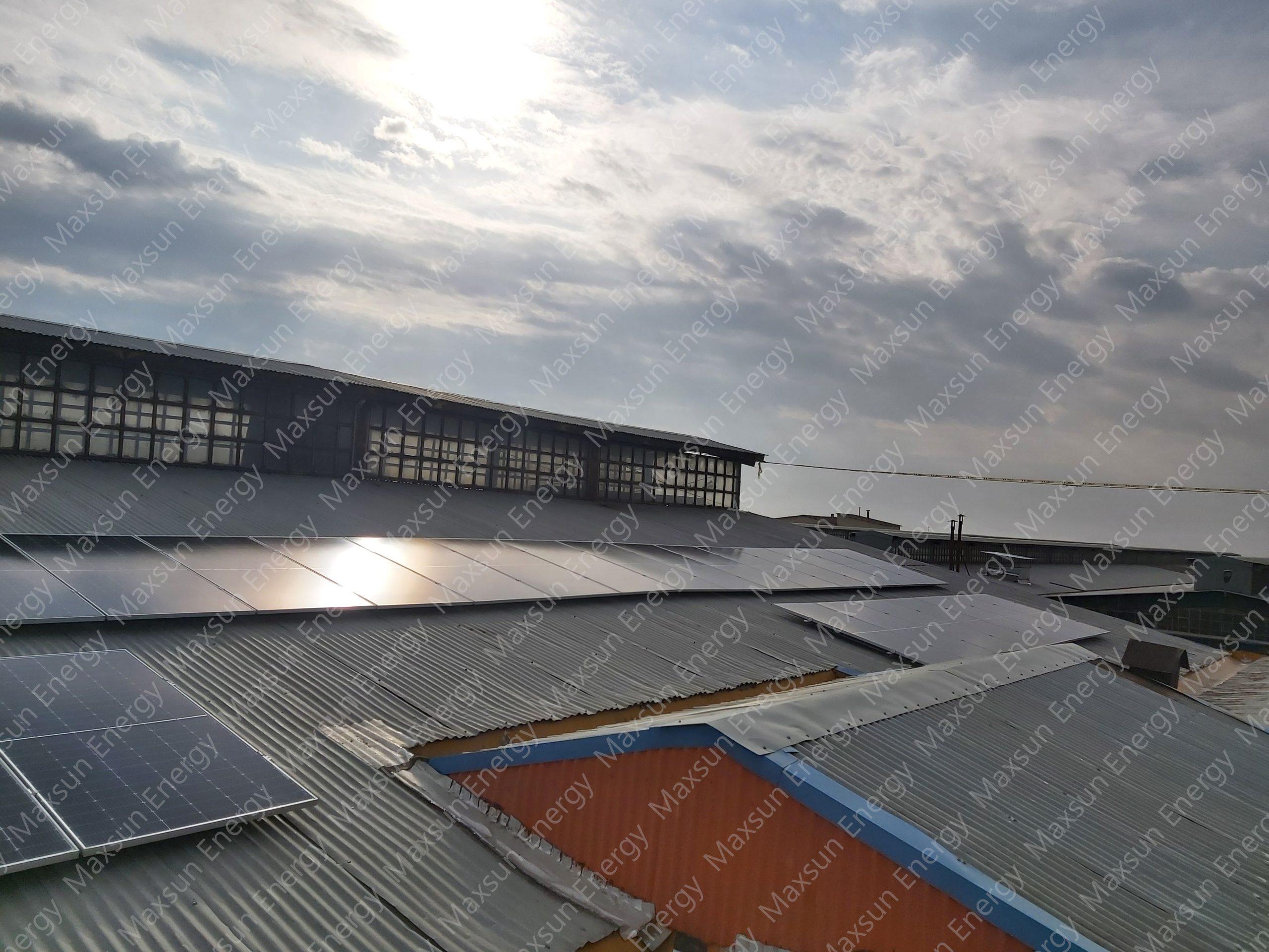 Industrial roof top solar power plant